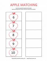 number matching worksheet 6-10