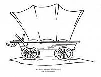 covered wagon coloring page