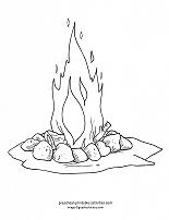 campfire coloring page