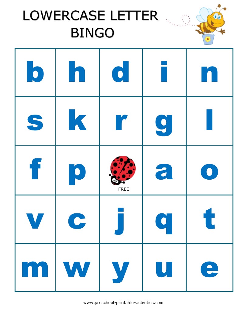 Letter Recognition Bingo Games