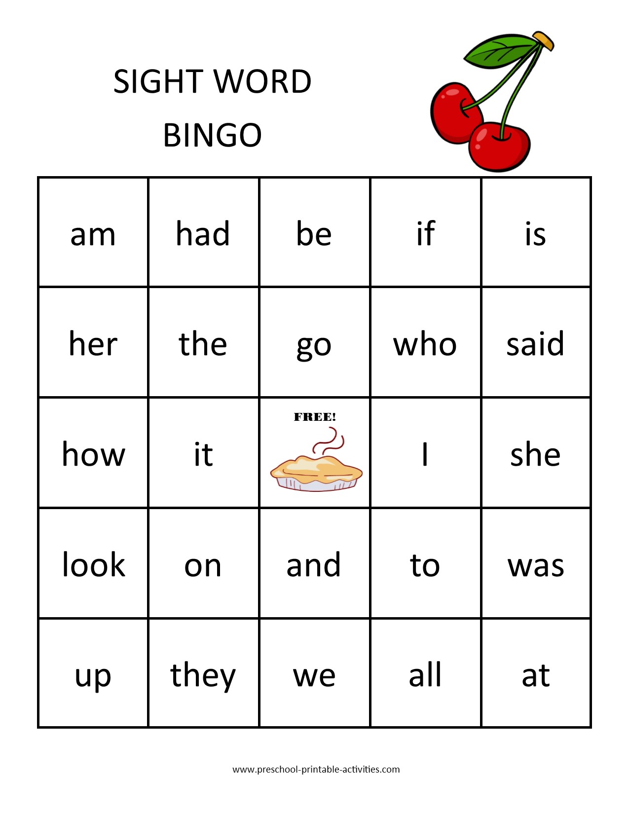 sight-word-bingo-games