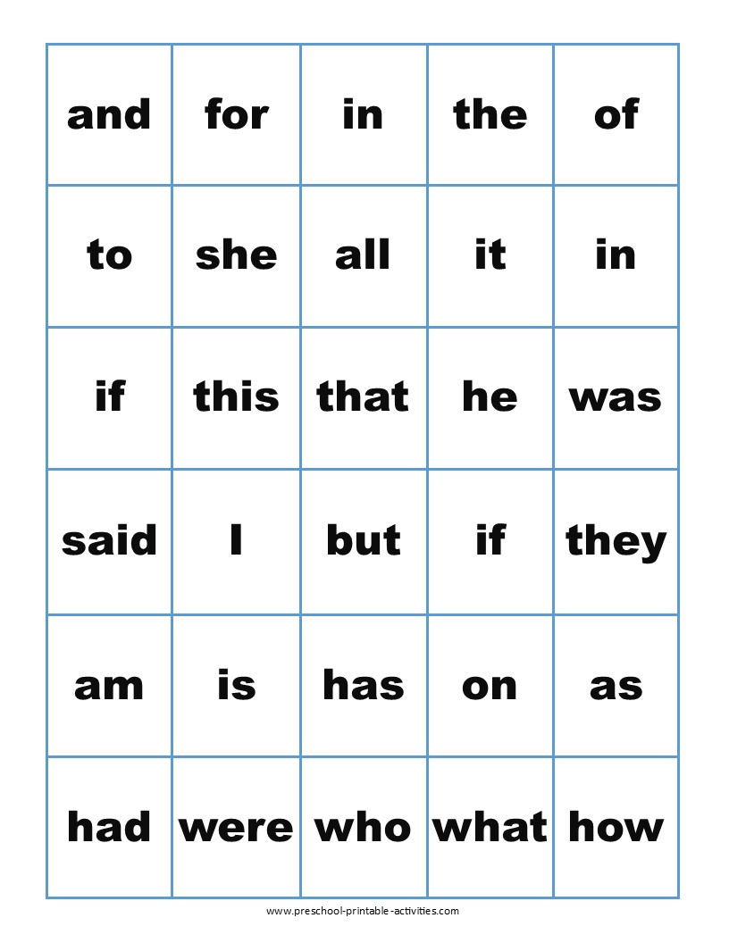 sight-word-bingo-games