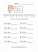 addition number line practice page