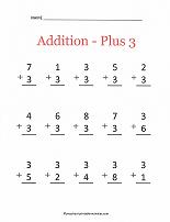 simple addition plus 3 worksheet
