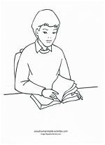 boy at school coloring page