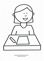girl at school coloring page