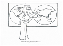 teacher with map coloring page