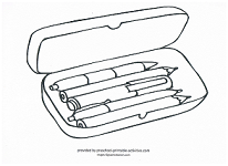 pencil case coloring page