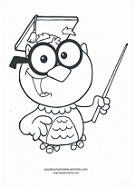 professor owl coloring page