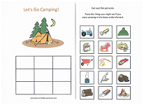 what goes camping worksheet
