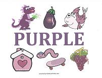 wall card for learning color purple