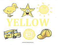 yellow objects wall card