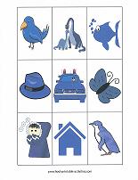 blue color matching game cards