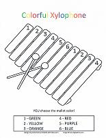 xylophone coloring by number page