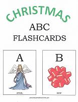 letters A and B flashcards with christmas theme