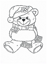 christmas bear coloring page