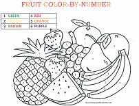 fruit coloring by number page