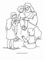 Jesus loves the little children coloring page