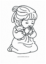 little girl praying coloring page