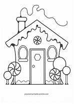 gingerbread house coloring page