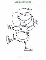 ladies dancing coloring page