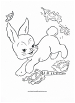 fall rabbit coloring page