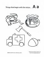 letter a coloring page