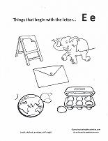 letter E coloring page