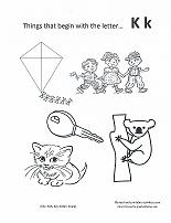 letter k coloring page