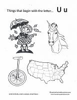 letter u coloring page