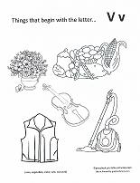 letter v coloring page