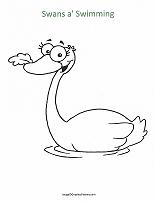 swans-a-swimming coloring page