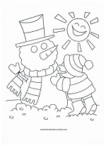 snowman coloring page