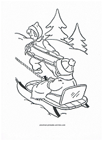 sledding coloring page