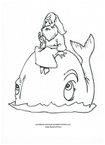Jonah and the whale coloring page