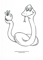 serpent/apple coloring page