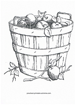 apple basket coloring page