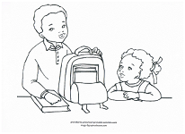 packing backpack for school coloring page
