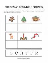 christmas theme beginning sounds worksheet