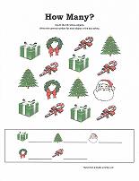 counting christmas items worksheet