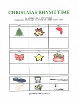 rhyming worksheet with christmas theme