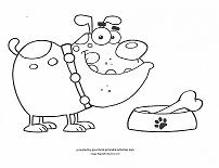 dog and bone coloring page