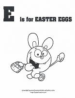 E is for Easter Eggs coloring page