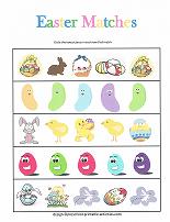 easter theme matching worksheet