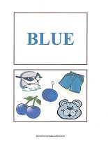 blue color flash cards