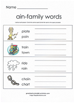 ain family worksheet