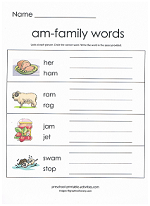 am family worksheet