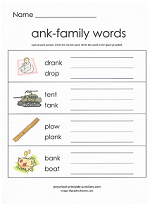 ank family worksheet