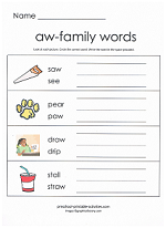 aw family worksheet