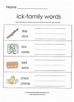 ick family worksheet